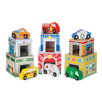 Melissa & Doug Nesting & Sorting Buildings & Vehic