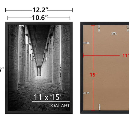 DOAI ART 11x15 Picture Frame 2 Pack, Black 11x15 Diploma/Certificate Frame