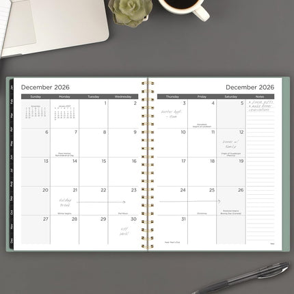 Mead 2026 Planner, Weekly & Monthly, 15-Month, 8-1/2" x 11", Large, Basic, Sage Green (CRW6209326)