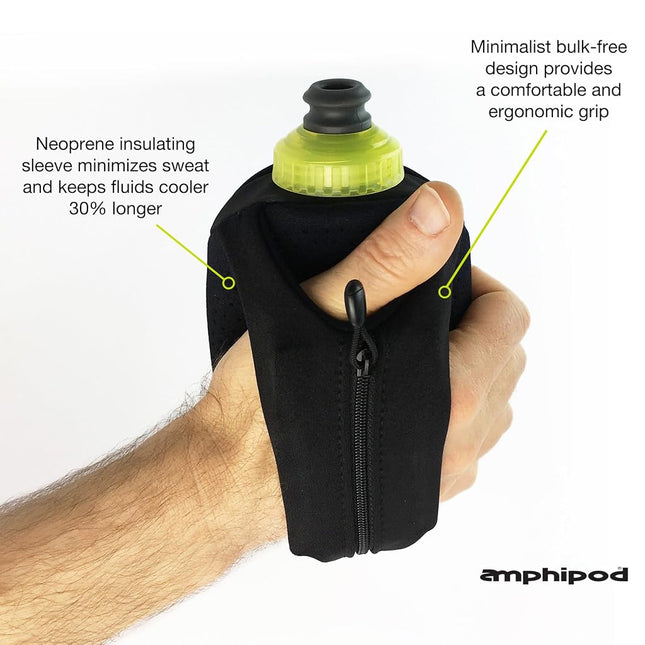 Amphipod Hydraform Ergo-Lite Handheld No-Slip Leak-Free Ergonomic 16 oz Running Water Bottle, Pink