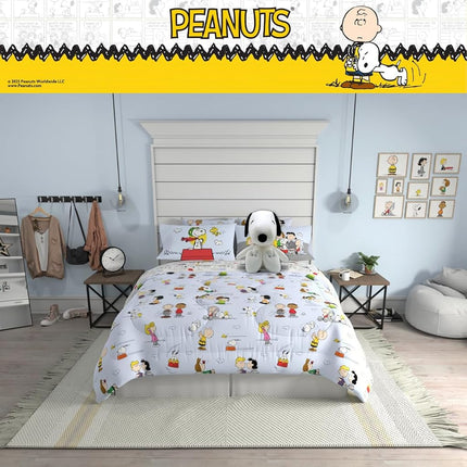 Franco Collectibles Peanuts Multi Character Bedding 7 Piece Super Soft Comforter and Sheet Set with Sham, King, (100% Official Licensed Product)
