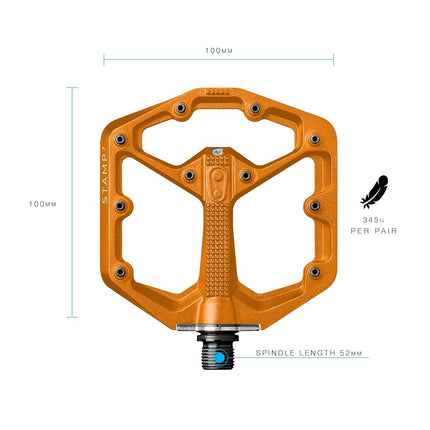Crankbrothers Stamp-7 Pedals - Small, Orange
