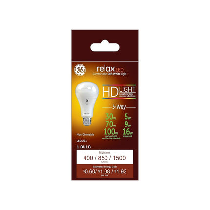 Relax HD 3-Way LED Light Bulb, Soft White, 5/11/16-Watts -93127692