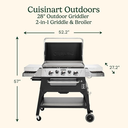 28" Outdoor Griddler - 2-in-1 Griddle & Broiler