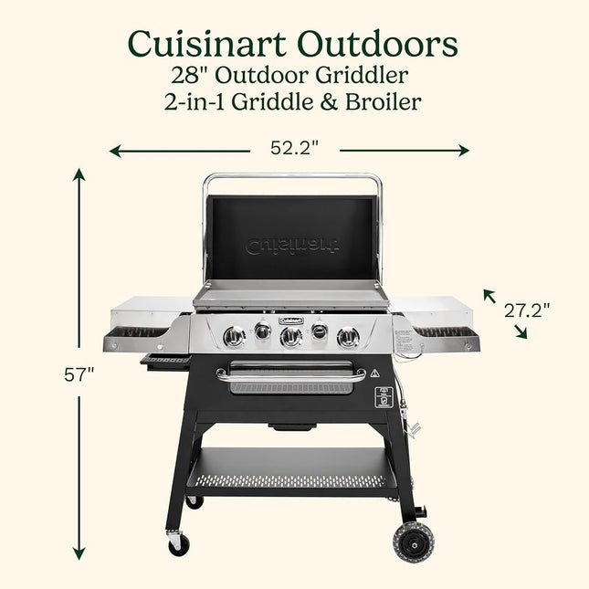 28" Outdoor Griddler - 2-in-1 Griddle & Broiler