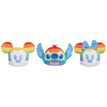 Just Play Disney Pride Character Head Plush Mickey Mouse, Juguetes para niños de 2 años en adelante, Exclusivo de Amazon