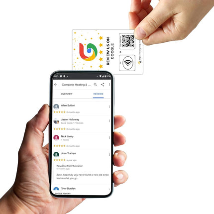 Social Review Tap Card | Review QR Code | Contactless Review Card | NFC Tap Card | Unlimited Use NFC Cards… …