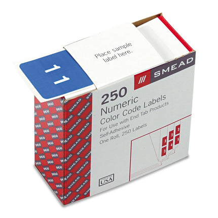 Smead DCC Color-Coded Numeric Label, 1, Label Roll, Light Blue, 250 Labels per Roll (67421)