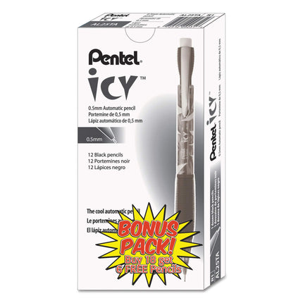 Pentel Automatic Pencils, 0.5mm, Refillable, 24/Pack, Smoke (AL25TASWSPR)