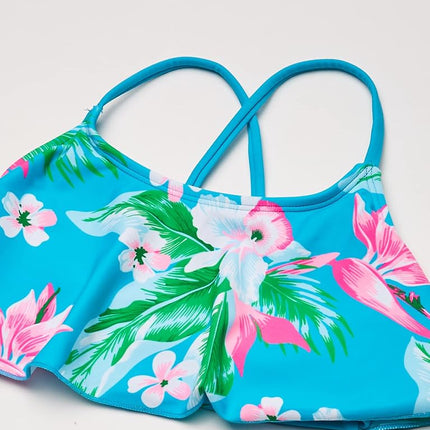 Kanu Surf Girls' Alania Flounce Bikini Beach Sport 2 Piece Swimsuit - Blue - 16