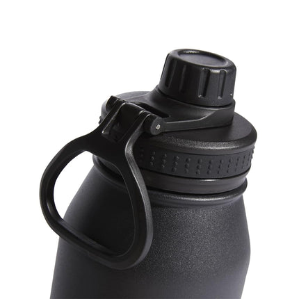 adidas Unisex 1 Liter (32 oz) Metal Water Bottle, Black/Silver Metallic, One size