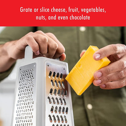 ZWILLING Z-Cut Tower Multifunctional Box Grater - Faster Grating Technology, Cheese Zester, Garlic Slicer, Rasp and More