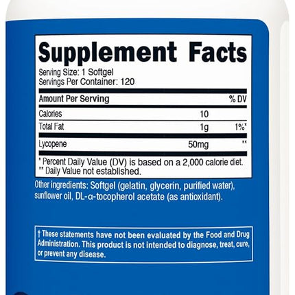 Nutricost Lycopene (50 mg) 120 Capsules, Gluten Free, Non-GMO, and Suitable for Vegetarians