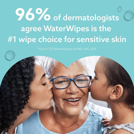 WaterWipes On The Go Wipes, 99.9% Water-Based Wipes for Travel, Sports, and to Refresh Skin, Unscented & Hypoallergenic, 224 Count (8 Packs)