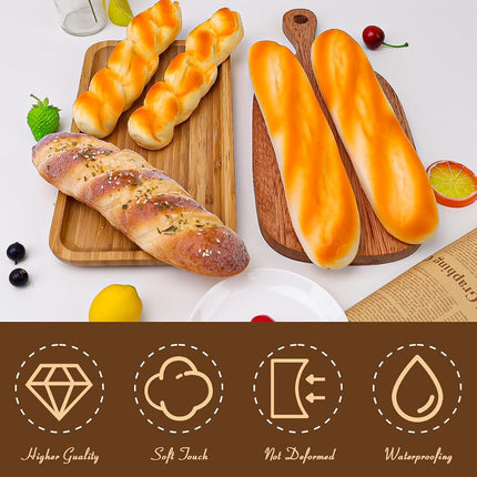 Meiwlong 5 Pieces Fake Bread Set,Realistic Artificial Fake Baguette Bread Loaf Loaves for Food Props Display Home Kitchen Bakery Restaurant Decoration