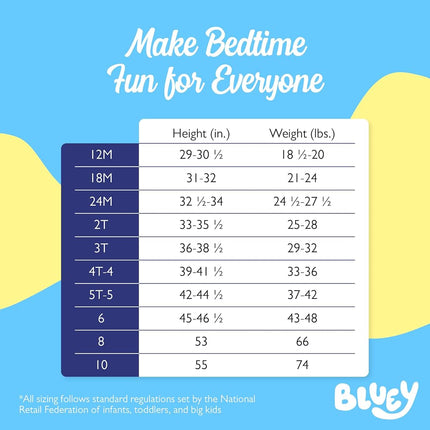 Bluey unisex-child 2-Piece Snug-fit Cotton Holiday Pajama Set, Soft & Cute for Kids, Bluey Ho Ho Ho, 6