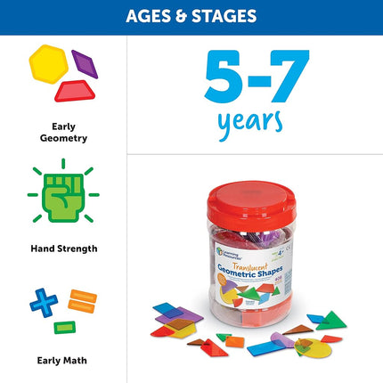 Learning Resources Bucket of Translucent Shapes