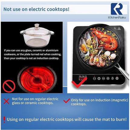 KitchenRaku 2Pcs Silicone Induction Cooktop Protector Mat, 10.2"x13.8"