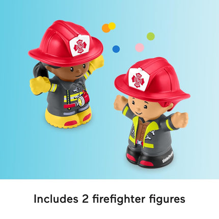 Fisher-Price Little People Toddler Toy Fire Truck Musical Push-Along Vehicle with 2 Figures for Pretend Play Ages 1+ Years, HXC12