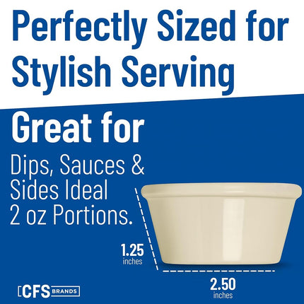 Carlisle FoodService Products Pot à sauce lisse pour ramequin, pour restaurants, cafétérias et restauration rapide, en plastique, 2 onces, Os, (Paquet de 72)