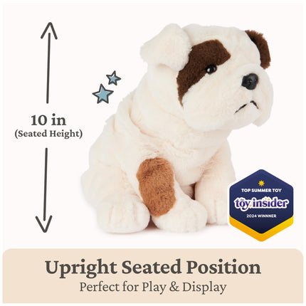 GUND Peluche de cachorrito bulldog Toast, perro de peluche para mayores de 0 años, 10 pulgadas, marrón/blanco