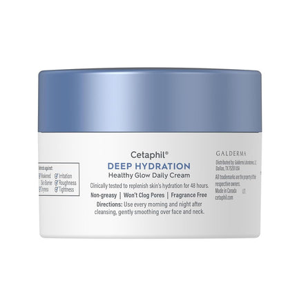 CETAPHIL Deep Hydration Healthy Glow Daily Face Cream, 1.7 oz, 48 Hour Dry Skin Face Moisturizer for Sensitive Skin, With Hyaluronic Acid, Vitamin E & Vitamin B5