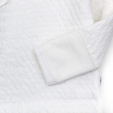 HonestBaby Side-Snap Matelasse Mini Quilted Top in Cozy 100% Organic Cotton Infant Baby Boys, Girls, Unisex, Bright White, 3-6 Months