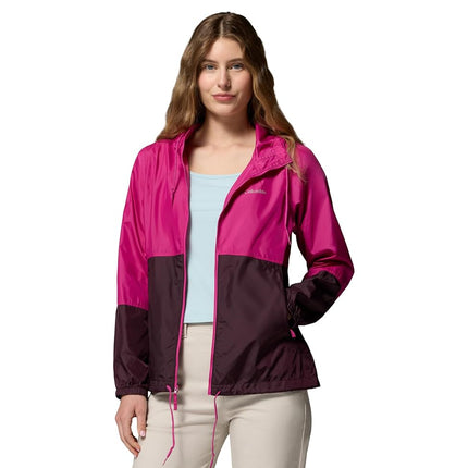 Columbia womens Flash Forward II Windbreaker, Fuchsia/Moonvista, M