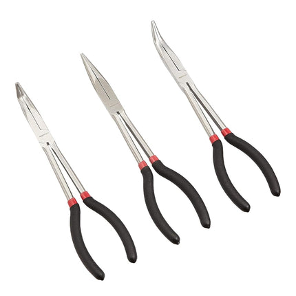 Amazon Basics Long Reach Pliers Set - Black, 3 Cou
