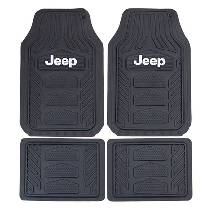 Plasticolor 001668R01 4pc JEEP Weather Pro Heavy Duty Rubber Floor Mats Set , Black