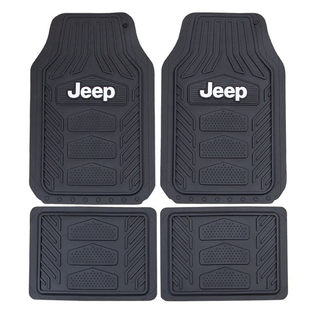 Plasticolor 001668R01 4pc JEEP Weather Pro Heavy Duty Rubber Floor Mats Set , Black