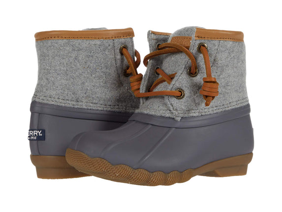 Sperry Kids Girls Saltwater Boot, Grey, 11 M US