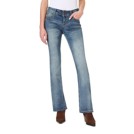 WallFlower Women's Instastretch Luscious Curvy Bootcut Jeans, Basil, 5 Long