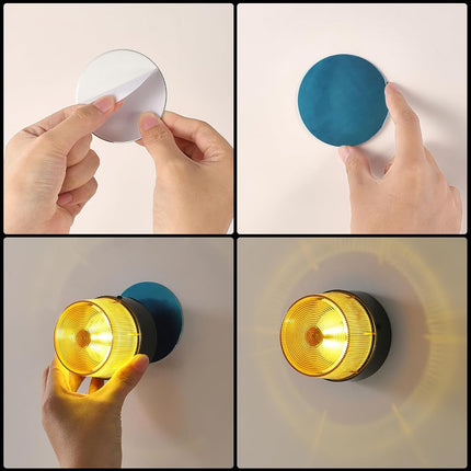 LE Sircut LE228 (Mini) — Amber LED USB Rechargeable Strobe Beacon | Selectable Rotation & Flash Modes | Strong Magnetic Base for Car • Truck • Emergency • Construction | Energy Class A++