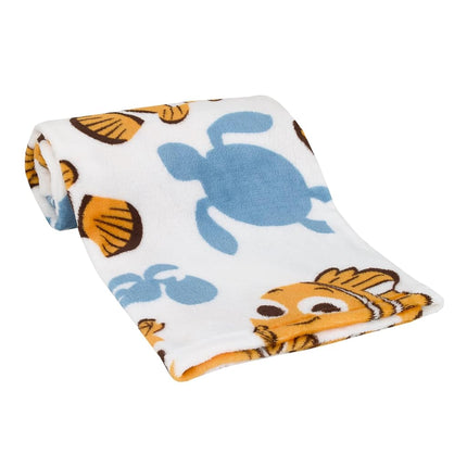 Disney Finding Nemo Orange, Aqua and White Crush and Squirt Turtle Super Soft Baby Blanket, 30x36 Inch (Pack of 1) (8375501P)