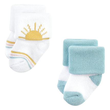 Calcetines de felpa y algodón para bebé niña Hudson Baby, Rainbow Moderno, 0-6 meses