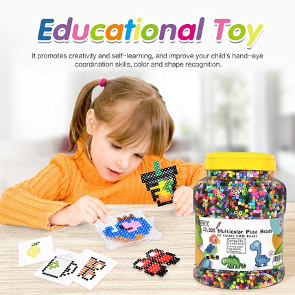 INSCRAFT 23000 pcs Fuse Beads Kit for Kids Crafts, 30 Colors Iron Beads Set