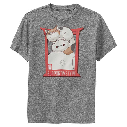 Disney Big Hero 6 Series Supportive Type Boys Short Sleeve Tee Shirt, Charcoal Heather, Small