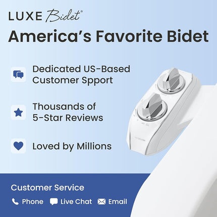 LUXE Bidet NEO 120 Plus – Next-Generation Bidet Toilet Seat Attachment with Innovative EZ-Lift Hinges and 360° Self-Cleaning Mode (Chrome)