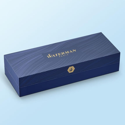 WATERMAN S0920530 Hémisphère Fountain Pen, Gloss Black with Chrome Trim, Medium Nib with Black Ink Cartridge, Gift Box