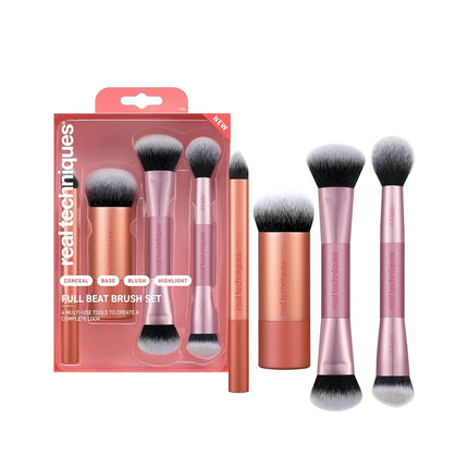 Real Techniques Full Beat Makeup Brush Set, 4 Piec