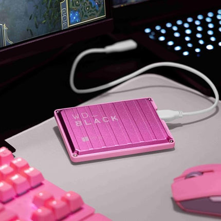 WD_BLACK P10 2TB Game Drive, Portable External Hard Drive for On-The-Go Access to Your Game Library, Works with Playstation, Xbox, PC, Save up to 150 games, Includes One Month Discord NITRO offer-PINK