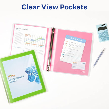 Avery Flexi-View 3 Ring Binder, 1 Inch Round Rings, 1 Red Binder (17606)