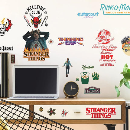 RoomMates RMK5344SCS Stranger Things Season 4 Icons Peel and Stick Wall Decals, red, Black, Green, Blue, Yellow, Orange