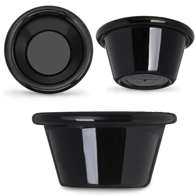 Carlisle 4312203 Ramequín Liso Negro de 2 oz (Caja de 48)