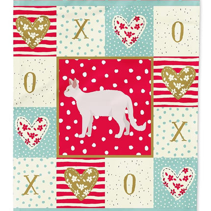 White Devon Rex Cat Love Flag Garden Size