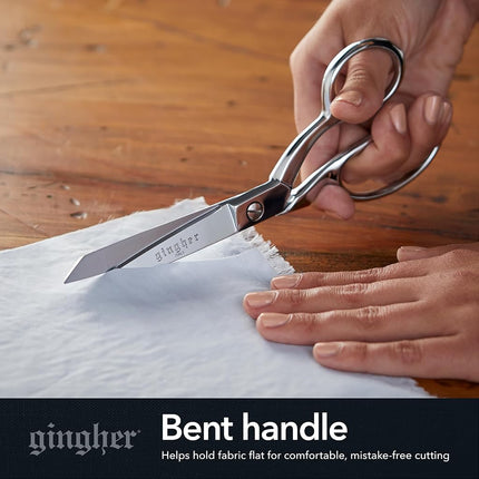 Gingher Dressmaker's Fabric Scissors - 8" Stainless Steel Shears - Sharp Knife Edge Fabric Scissors with Protective Sheath