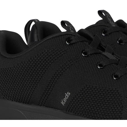 Keds Women's Blisswalk Lace-up Sneaker, Black/Black Knit, 8.5