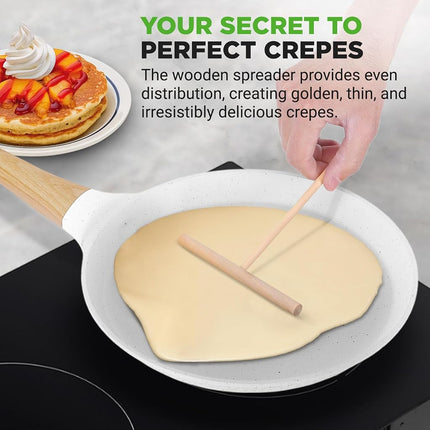 NutriChef Crepe Maker, 24cm Nonstick Pan, Induction Cookware