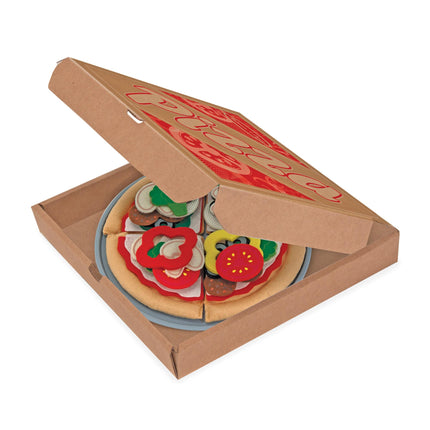 Melissa & Doug Juego de comida de fieltro de pizza para mezclar y combinar - Juego de pizza de fieltro de 42 piezas para la cocina de los niños, juguete de simulación para niños pequeños y niños de 2 años en adelante